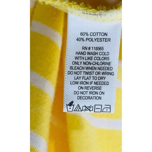 Quacker Factory Tunic Shirt 2X Yellow Stripe Keyhole Neck Embellished Rhinestone - Picture 4 of 8